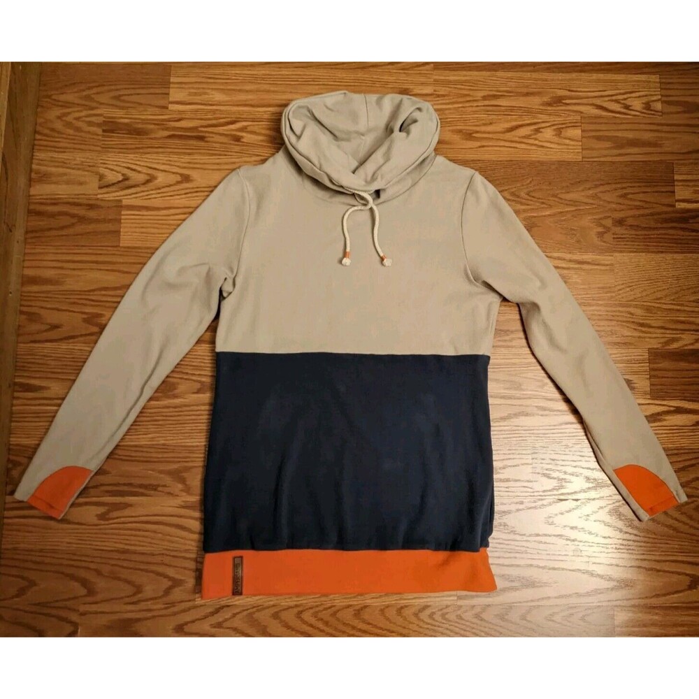 Ampersand Avenue Size M Colorblock Modern Twee Cowl Neck Sweatshirt Thumb Holes